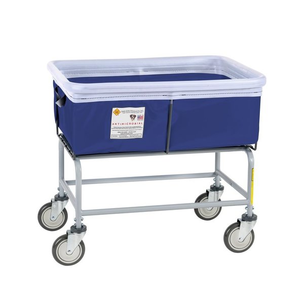 R&B Wire Products Antimicrobial Elevated Basket Truck, Vinyl, Bumper, 3 Bushel, Navy 463SOB/ANTI/NVY